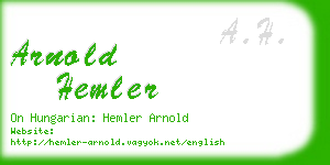 arnold hemler business card